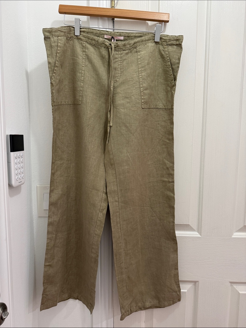 Women’s Casual Wide-Leg Linen Pants in Olive